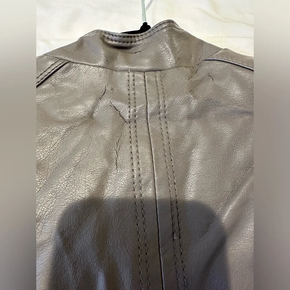 Jessica Simpson Gray Leather Jacket - Picture 4 of 6